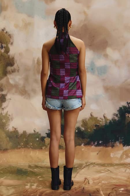 ZiP by Payal & Zinal Shell Halter Neck Top & Pant Co-ord Set 