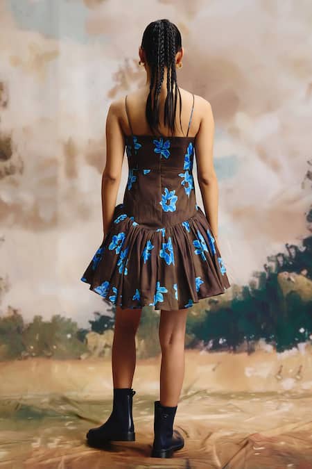 ZiP by Payal & Zinal Dune Floral Pattern Fit & Flared Dress 