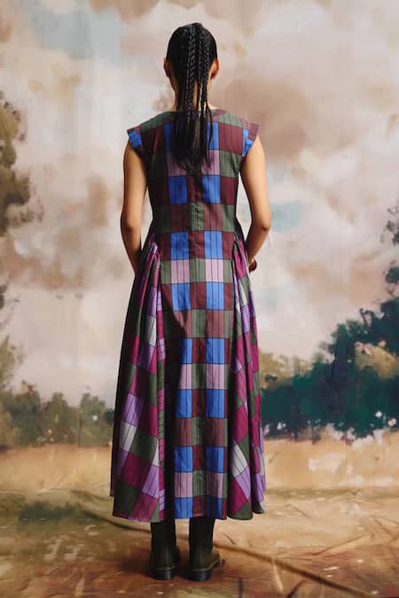 ZiP by Payal & Zinal Savanna Checkered Linen Dress 