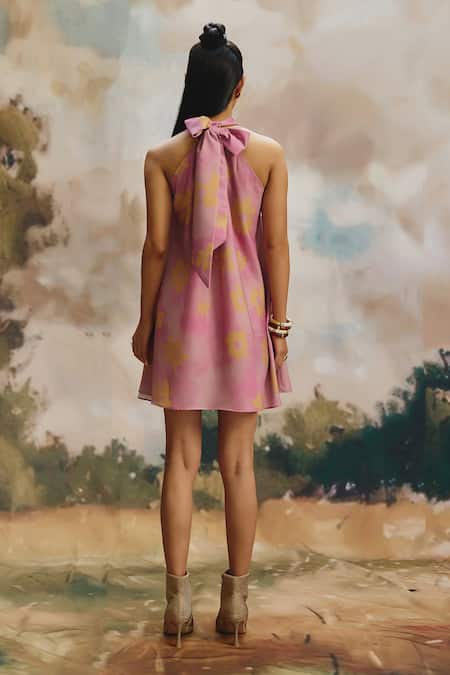 ZiP by Payal & Zinal Flora Breezy Halter Mini Dress 