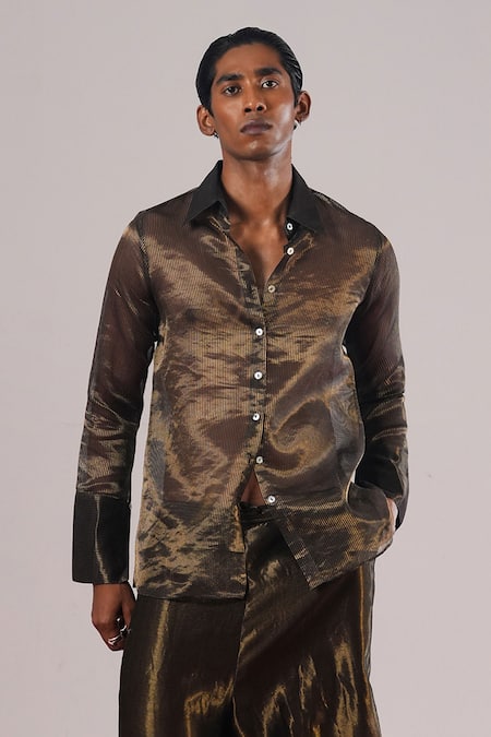 Urvashi Kaur Lena Striped Woven Shirt 