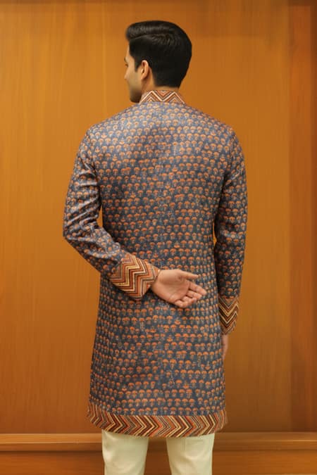Char Chaand Ikat Heritage Kurta 