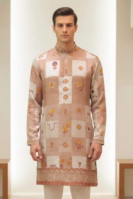 Char Chaand Blush Patchwork Floral Kurta 