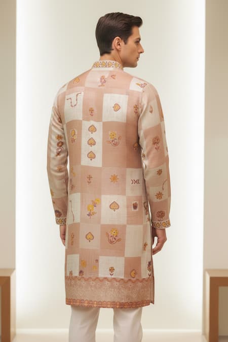 Char Chaand Blush Patchwork Floral Kurta 