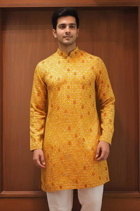 Char Chaand Geometric Motif Kurta 