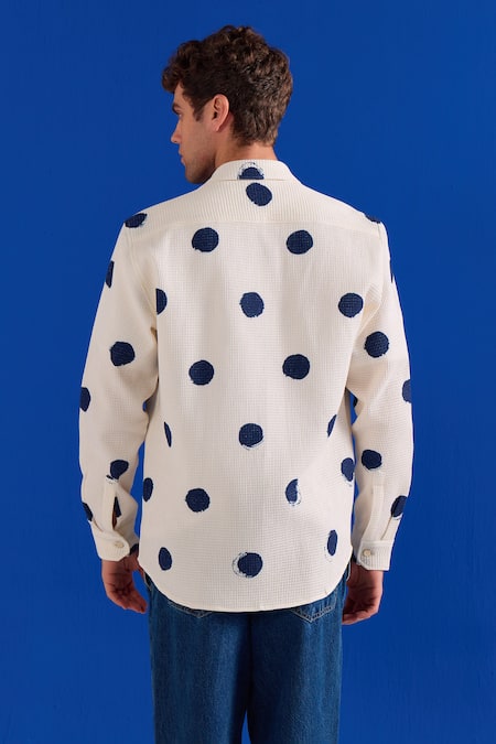 Zazu Polka Dot Waffle Overshirt 