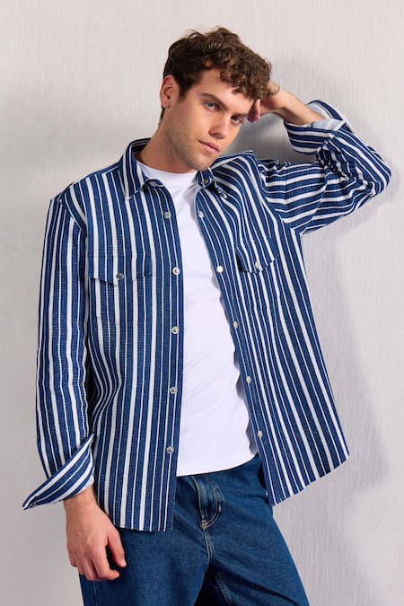 Zazu Striped Woven Overshirt 