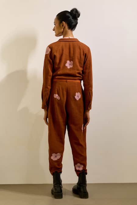 Doodlage Hearth Embroidered Jumpsuit With Belt 