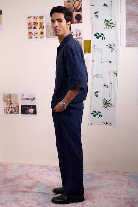 Buy Doodlage Blue Cotton Regen Navy Pant Online at Aza Fashions Buy_Doodlage_Blue Cotton Regen Navy Pant _Online_at_Aza_Fashions