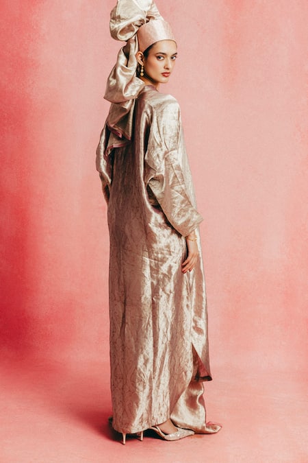 Ekaya Banaras Banarasi Emboss Tissue Silk Kaftan 