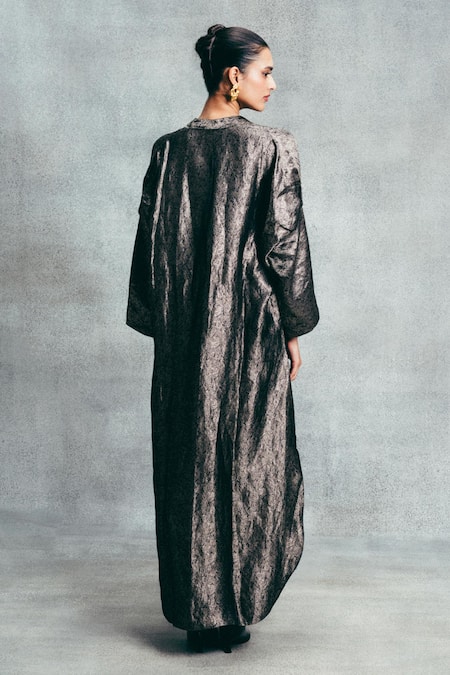 Ekaya Banaras Handwoven Banarasi Emboss Kaftan 