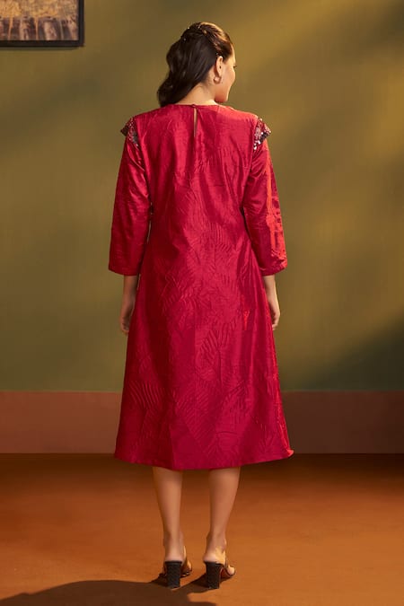 Savaaya Handwork Embroidered Midi Dress 