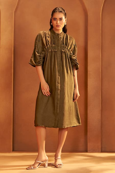 Savaaya Handwork Textured Midi Dress 