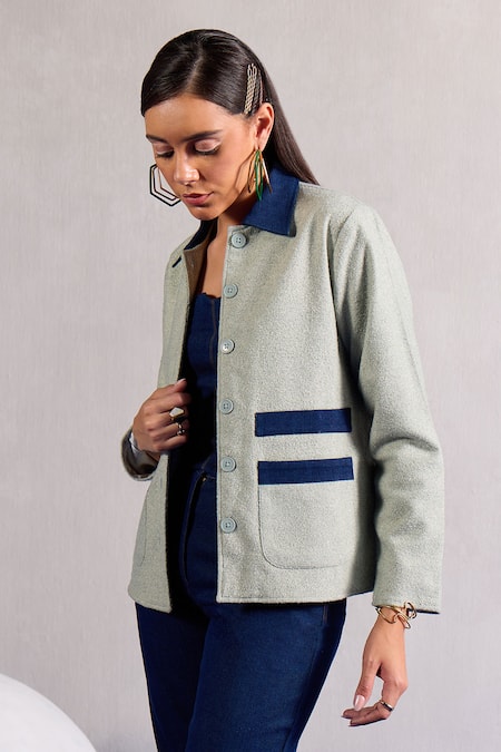 Zazu Nautical Contrast Panelled Jacket 