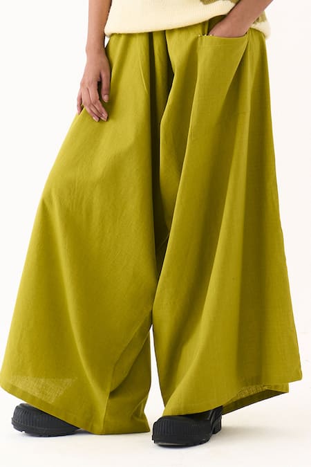 Buy_Three_Green Handloom Cotton Drop Crotch Pant 