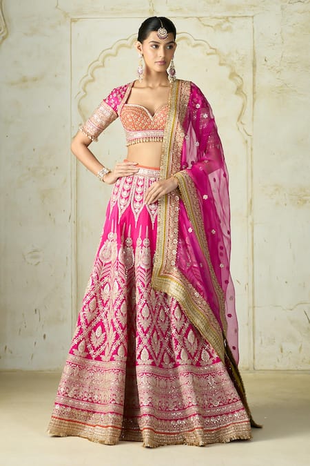 Gopi Vaid Embroidered Lehenga Blouse & Dupatta Set 