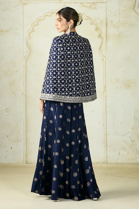 Shop Gopi Vaid Beige Tussar Zari, Sequins, Embroidery Square Neck, Blouse Jacket And Palazzo Set Shop_Gopi Vaid_Beige Tussar Zari, Sequins, Embroidery Square Neck, Blouse Jacket And Palazzo Set