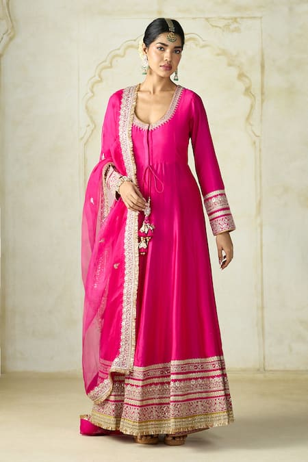 Gopi Vaid Embroidered Anarkali Palazzo & Dupatta Set 