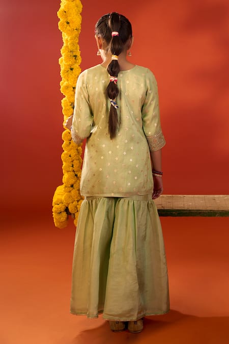 Petite Pomme Hand Work Kurta Sharara Set 