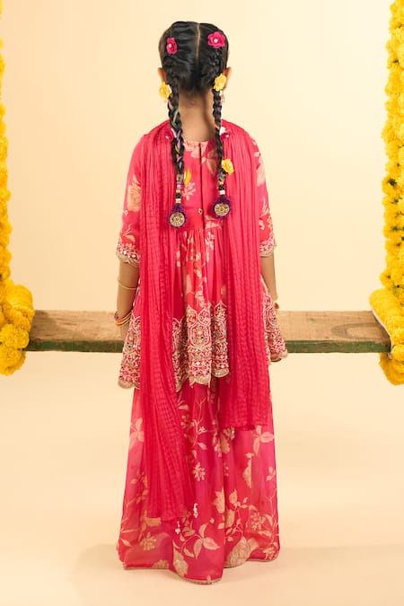 Petite Pomme Hand Work Kurta Sharara Set 