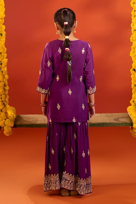 Petite Pomme Hand Work Kurta Sharara Set 