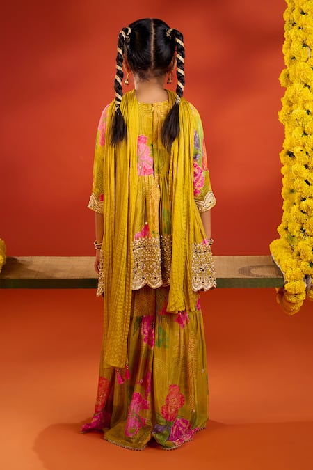 Petite Pomme Hand Work Kurta Sharara Set