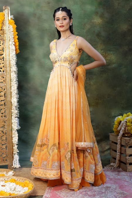 Archana Kochhar Embroidered Georgette Anarkali Set 