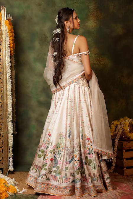 Archana Kochhar Peacock Garden Pattern Lehenga Set