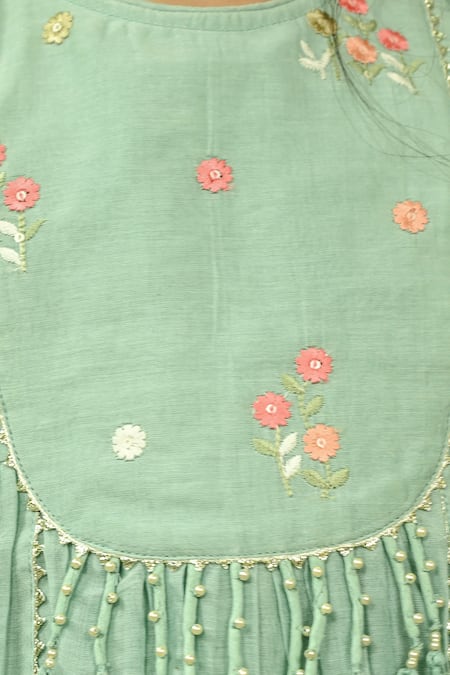 Shop_Taber Tikri_Ivory Cotton, Silk Pearls, Tassels, Thread Embroidered Kurta And Dhoti Pant Set _Online_at_Aza_Fashions