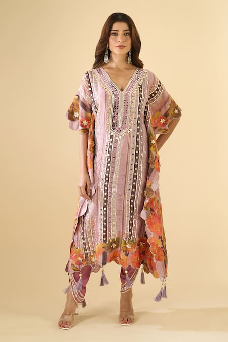 Naintara Bajaj Pari Mahal Gota Patti Work Kaftan & Pant Set 