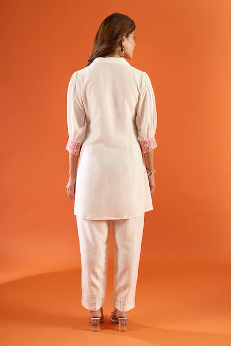 Naintara Bajaj Floral Embroidered Shirt & Pant Set 