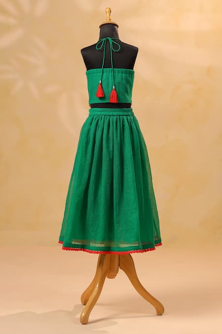 Casa Ninos Embroidered Blouse & Lehenga Set 