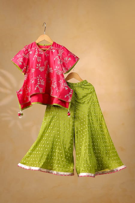 Casa Ninos Embroidered Kurta & Sharara Set 