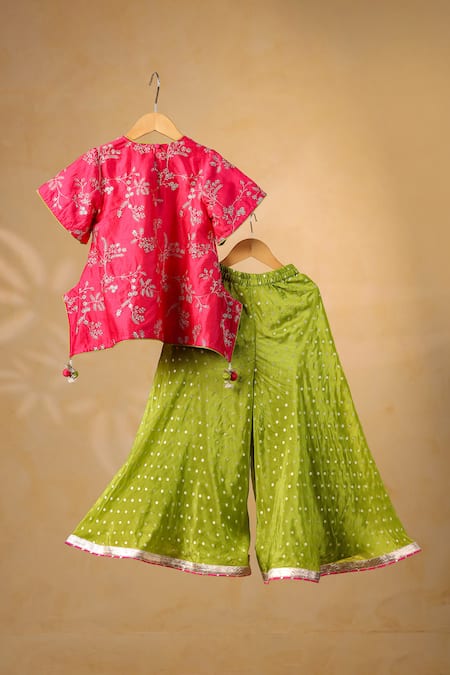 Casa Ninos Embroidered Kurta & Sharara Set 