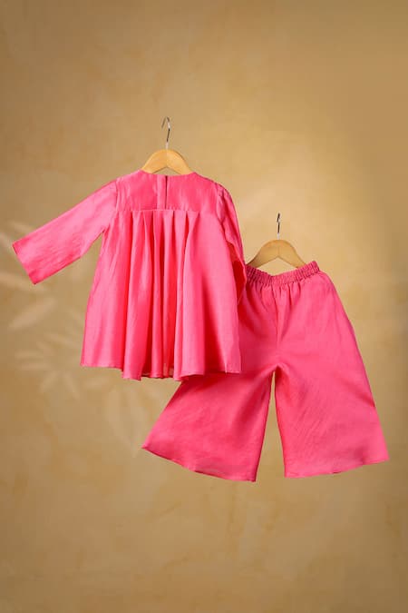 Casa Ninos Yoke Embroidered Kurta & Sharara Set 