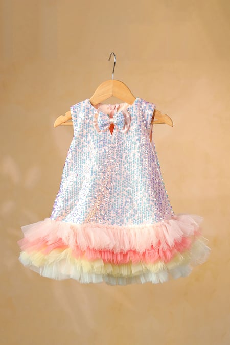 Casa Ninos Sequined Ruffle Layered Dress 