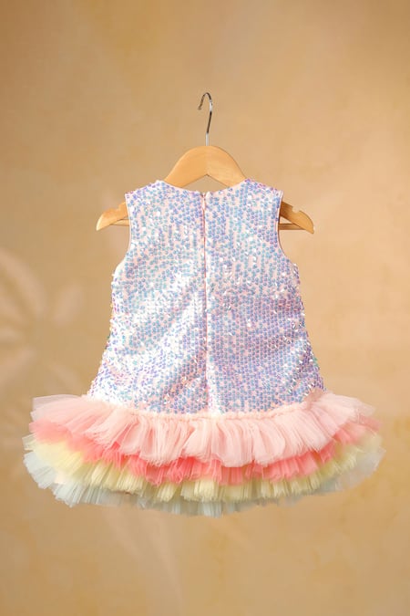 Casa Ninos Sequined Ruffle Layered Dress 