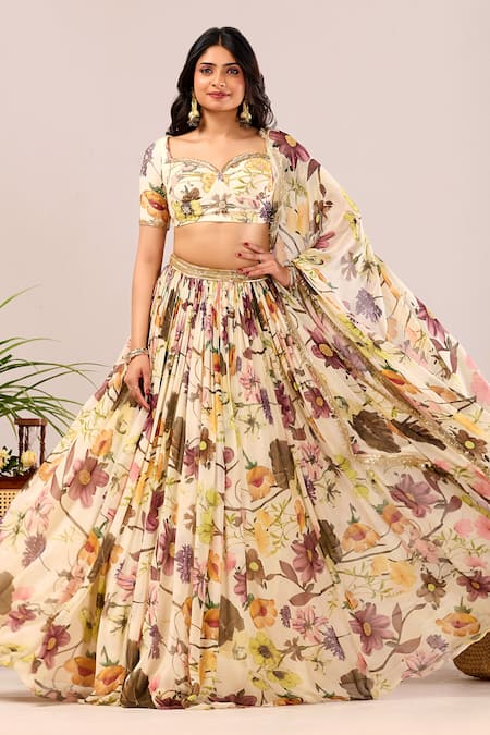 Damoiselle Dori Meadow Floral Print Lehenga Set 