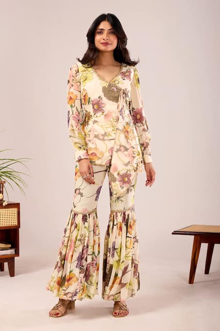 Damoiselle Dori Petal Printed Co-ord Pant Set 
