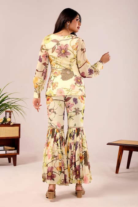 Damoiselle Dori Petal Printed Co-ord Pant Set 