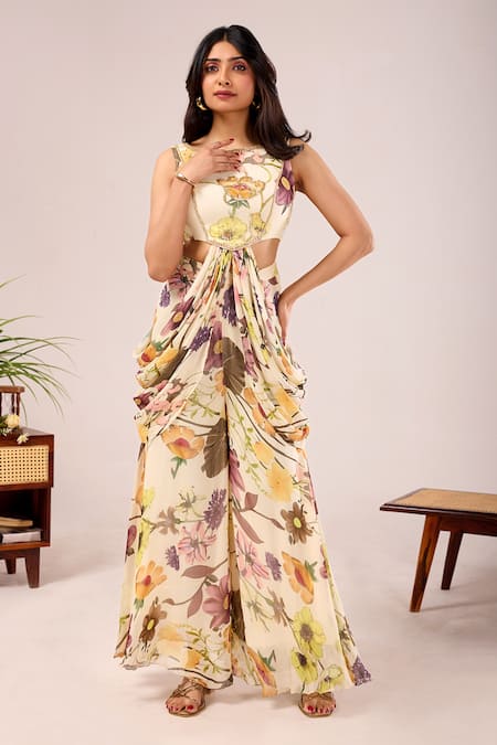 Damoiselle Dori Iris Printed Pant Set 