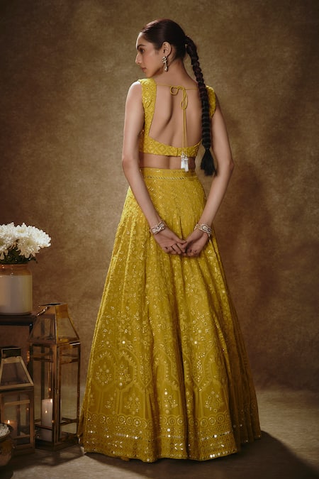 Renee label Antara Embroidered Lehenga Set Viscose Georgette Organza 