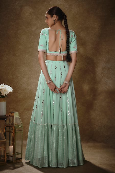 Renee label Raha Embroidered Viscose Georgette Lehenga Set with Dupatta 
