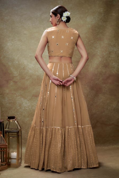 Renee label Dahlia Stripe Pattern Lehenga Set 