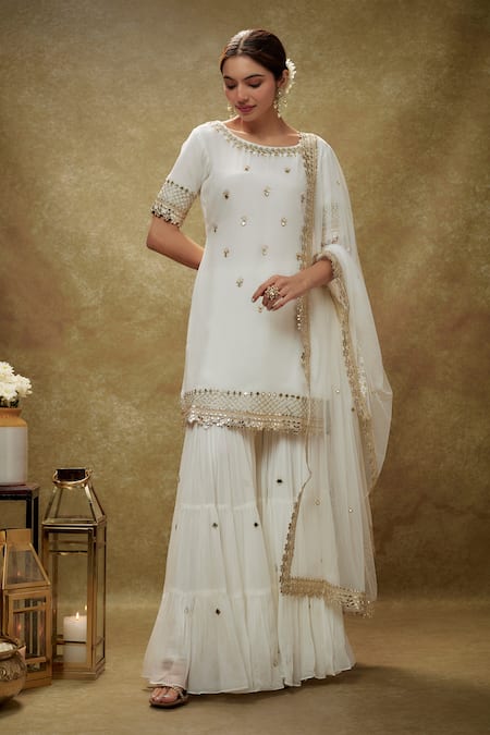 Renee label Jasmine Embroidered Kurta Sharara Set 