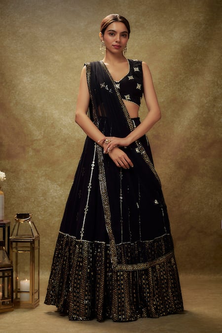 Renee label Lily Mirror & Sequin Work Lehenga Set 
