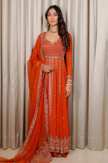 Esha Koul Embroidered Anarkali Sharara Set 