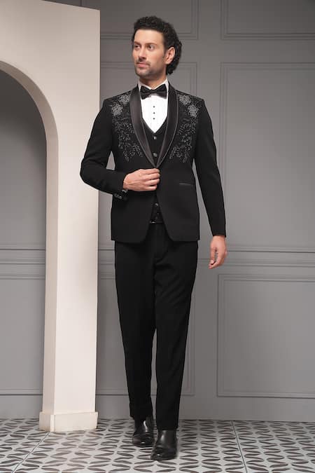 Soniya G Midnight Regalia Embroidered Blazer Suiting Set 