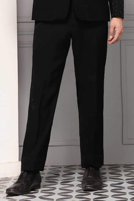 Buy_Soniya G_Black Suiting Classic Noir Vestiaire Premium Fabric Tuxedo And Waistcoat Set _Online_at_Aza_Fashions