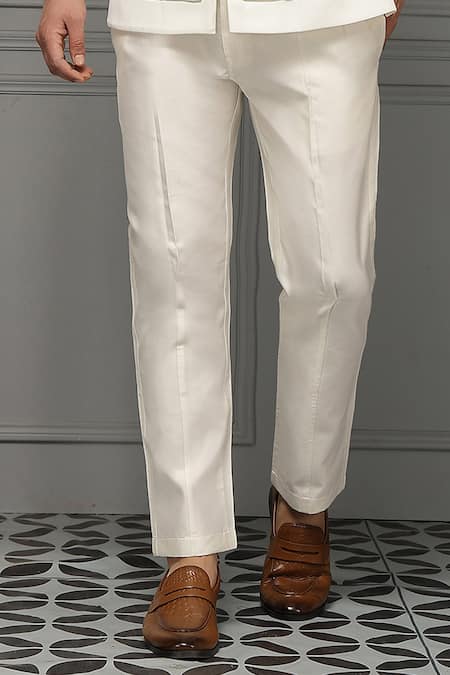 Soniya G_Pink Suiting Embroidery, Ivory Garden Crest Premium Bandhgala And Trouser Set _Online_at_Aza_Fashions